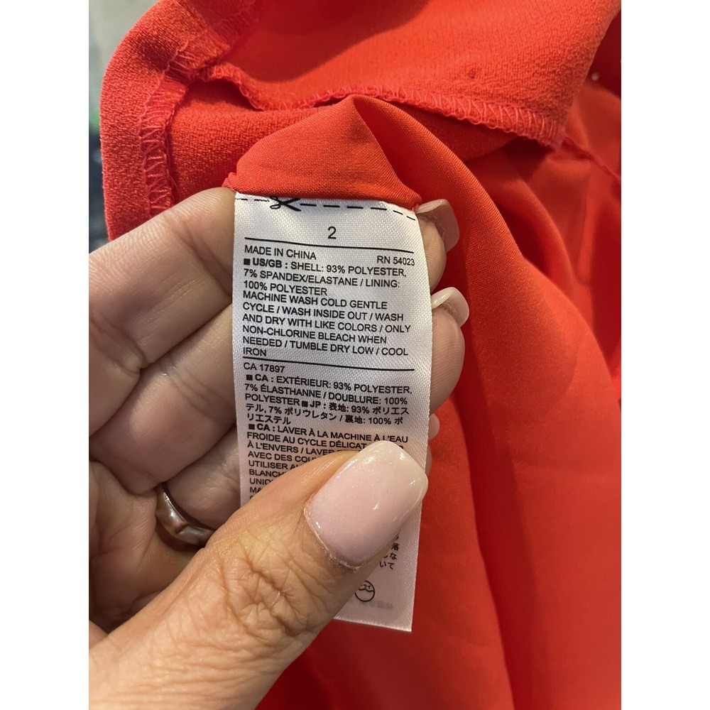 Banana Republic 2 Orange Laser Cut Out Sheath Dress Sleeveless August NWT - Picture 9 of 12